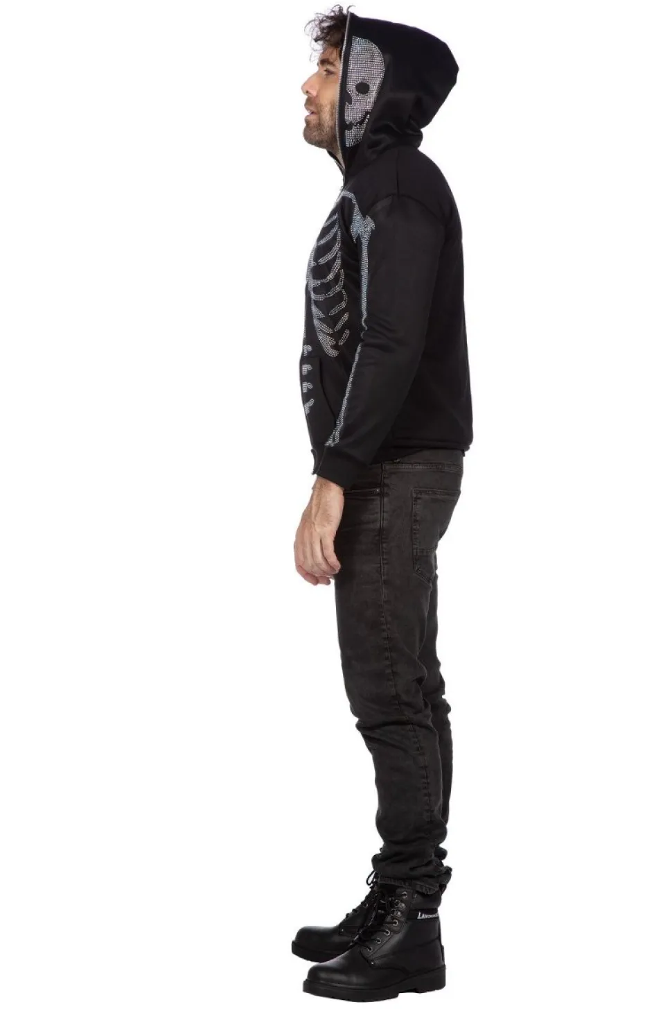 Skelet Vest Zwart Heren Strass