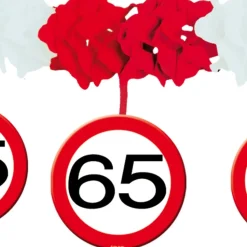 Slinger met Onderhanger 65 Jaar Verkeersbord 4m