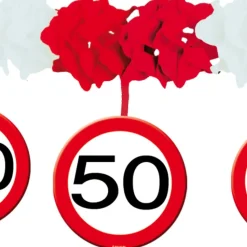 Slinger met Onderhanger 50 Jaar Verkeersbord 4m