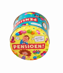 Snoepblik Pensioen 9cm