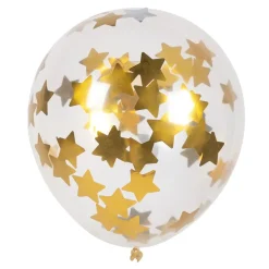 Ster Confetti Ballonnen Goud 30cm 5st