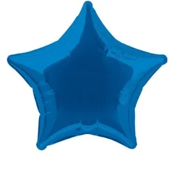 Ster Helium Ballon Blauw Leeg 50cm