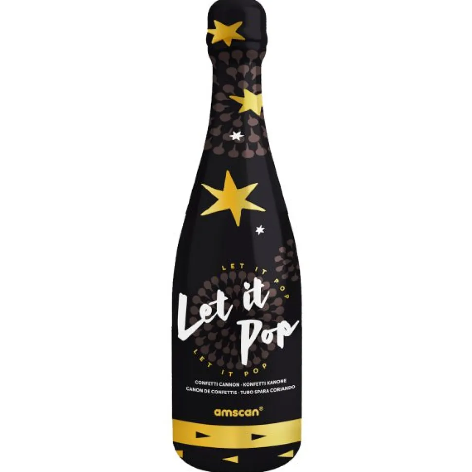 Sterren Confetti Kanon Goud Champagne Fles 32cm