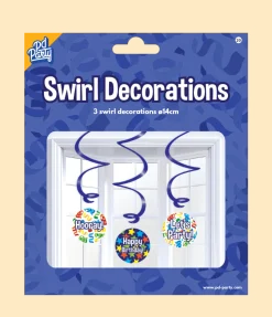 Swirl decorations Happy birthday cartoon 3st 14cm
