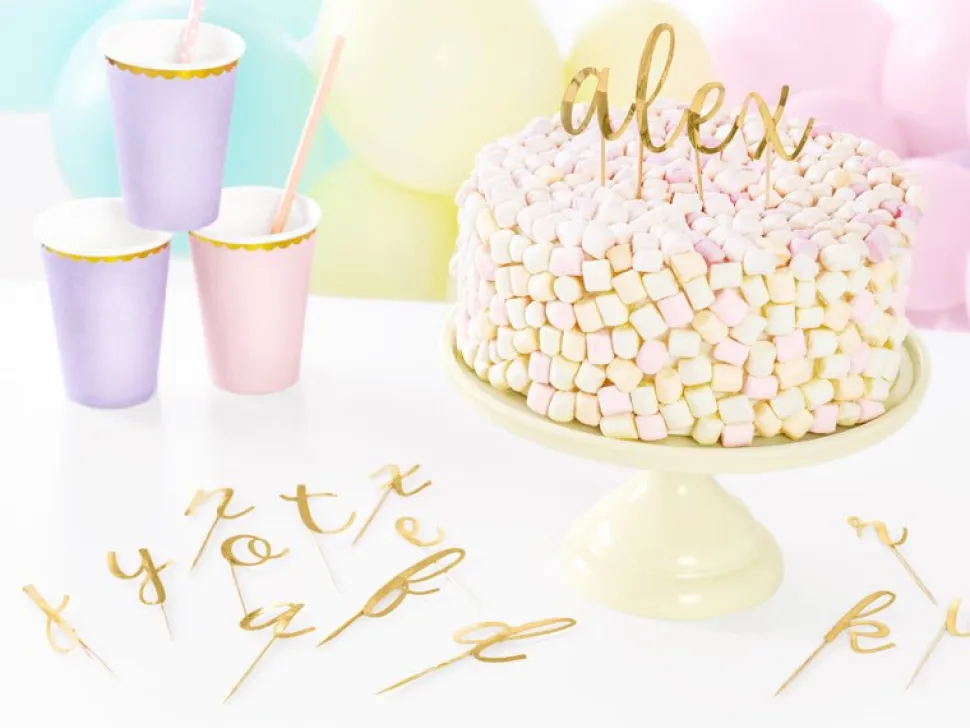 Taarttoppers Alfabet 12cm 53st