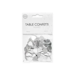 Tafelconfetti Hartjes Zilver
