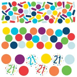 Tafelconfetti 21 Jaar Gekleurd 34g