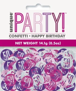 Tafelconfetti 50 Jaar Roze 14gr