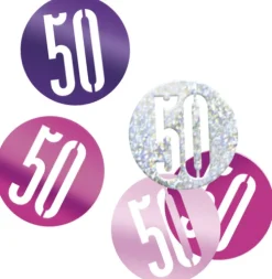Tafelconfetti 50 Jaar Roze 14gr