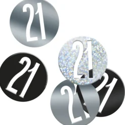 Tafelconfetti 21 Jaar Zwart 14gr