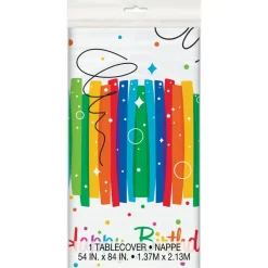 Tafelkleed Happy Birthday Regenboog 2,13m