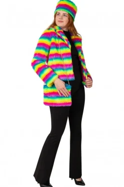 Tasje Pluche Regenboog Streep