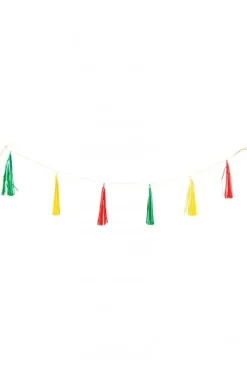 Tassel Guirlande Rood Geel groen 2,25m