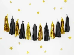 Tassel Slinger Zwart Goud 2m