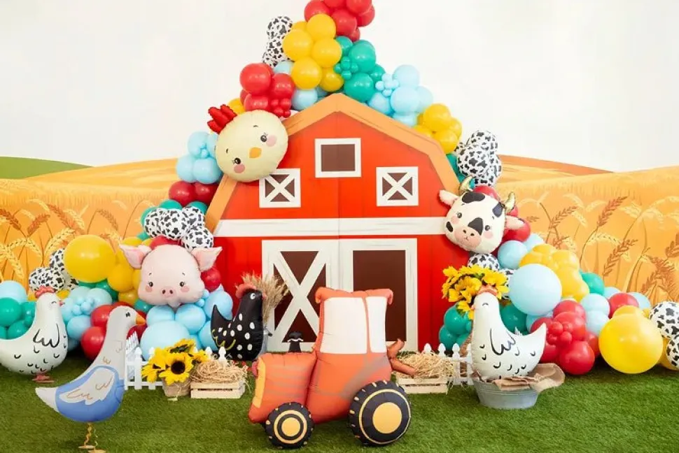 Tractor Folie Ballon Oranje Leeg 72cm