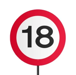 Tuinbord 18 Jaar Verkeersbord 52cm
