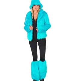 Turquoise Beenwarmers Pluche
