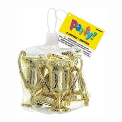 Uitdeelcadeautjes Trofee Goud 6,5cm 4st