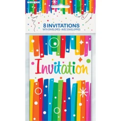 Uitnodigingen Regenboog 8st