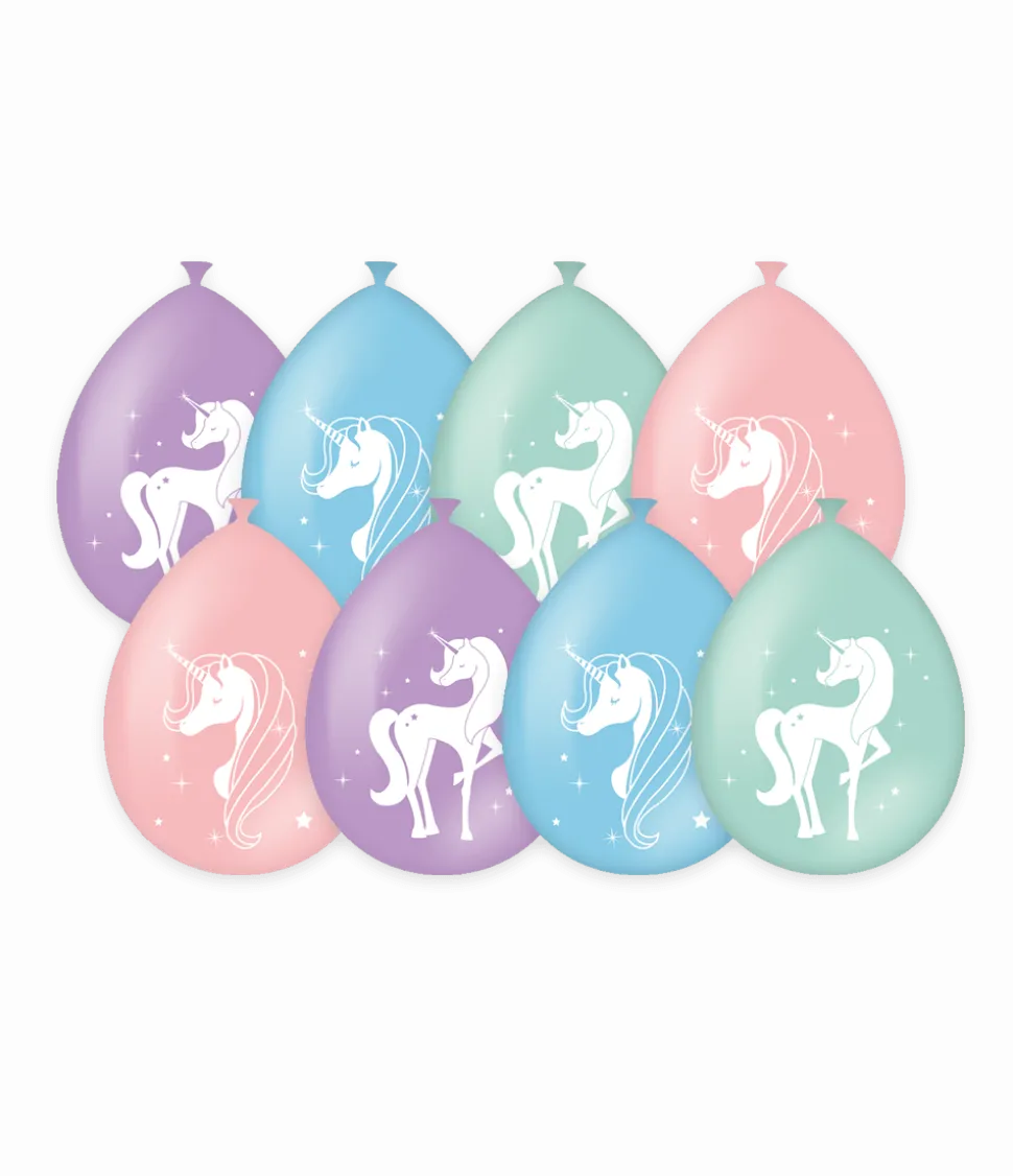 Unicorn Ballonnen Gekleurd 30cm 8st