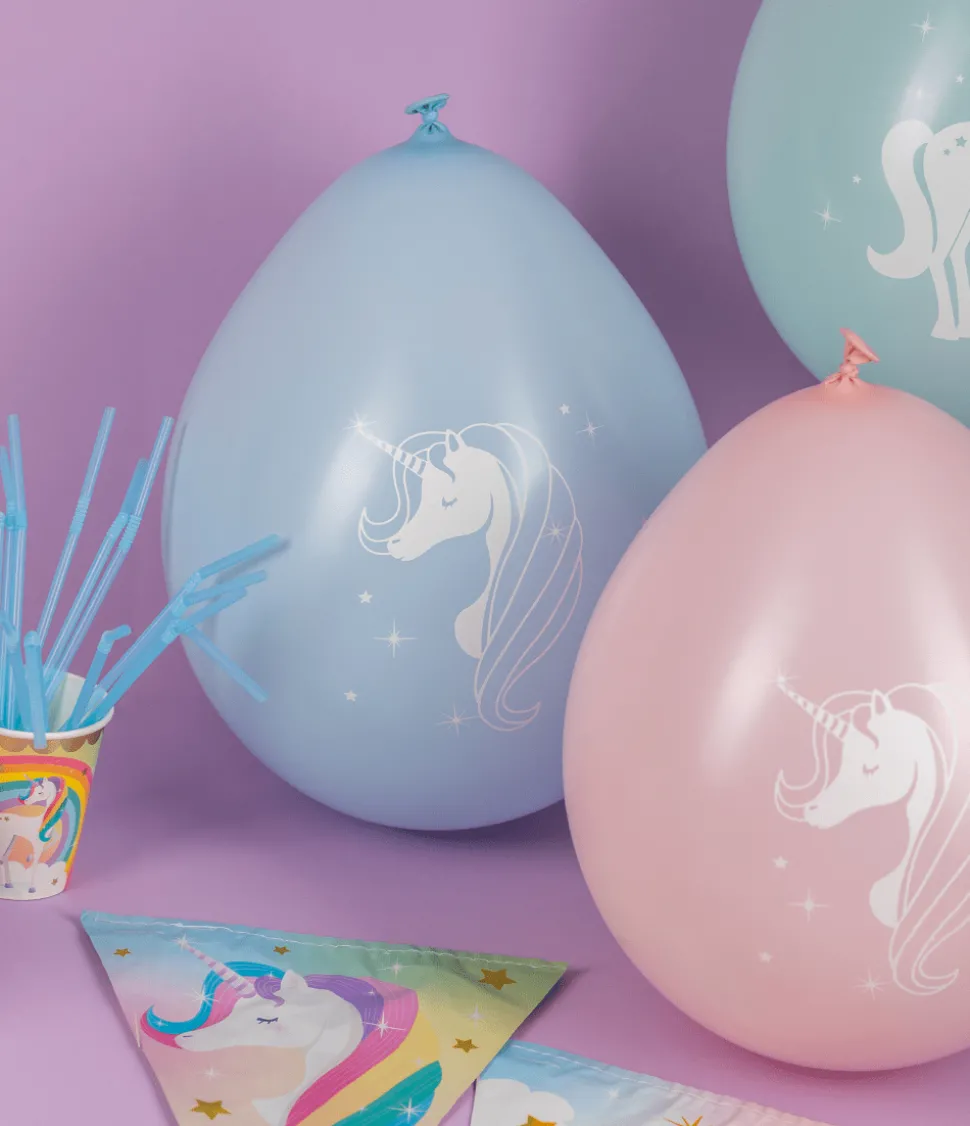 Unicorn Ballonnen Gekleurd 30cm 8st