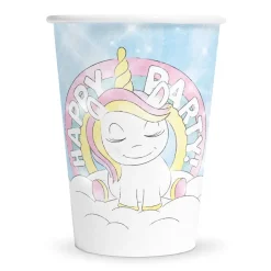 Unicorn Beker Happy Birthday 210ml 8st