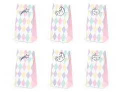 Unicorn Uitdeelzakjes Papier 18cm 6st