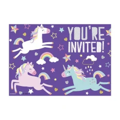 Unicorn Uitnodigingen 8st