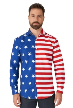 USA Vlag Overhemd Heren Suitmeister