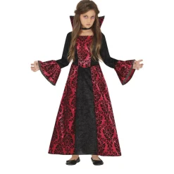 Vampier Halloween Kostuum Meisje Zwart Rood