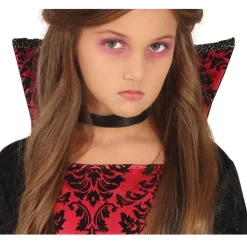 Vampier Halloween Kostuum Meisje Zwart Rood