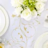 Vanille Creme Organza Stof Gouden Bloemen 36cm 9m