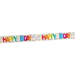 Verjaardag Afzetlint Happy Birthday Stippen 15m