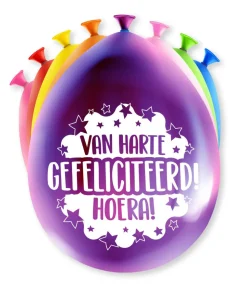 Verjaardag Ballonnen Van Harte Gefeliciteerd 30cm 8st