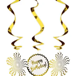 Verjaardag Hangdecoratie Happy Birthday Goud 3st