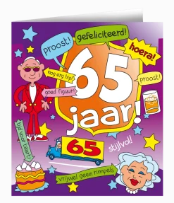Verjaardagskaart 65 Jaar Cartoon 16,5cm
