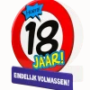 Verjaardagskaart 65 Jaar Verkeersbord 16,5cm