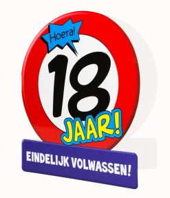 Verjaardagskaart 65 Jaar Verkeersbord 16,5cm