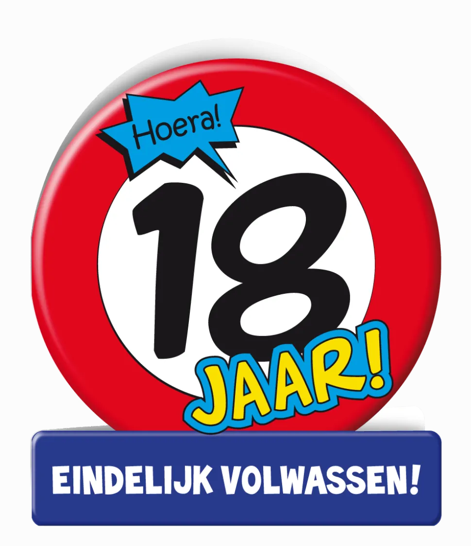 Verjaardagskaart 65 Jaar Verkeersbord 16,5cm