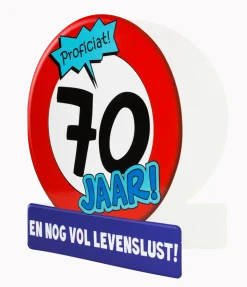 Verjaardagskaart 70 Jaar Verkeersbord 16,5cm