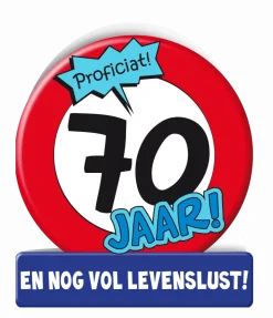 Verjaardagskaart 70 Jaar Verkeersbord 16,5cm