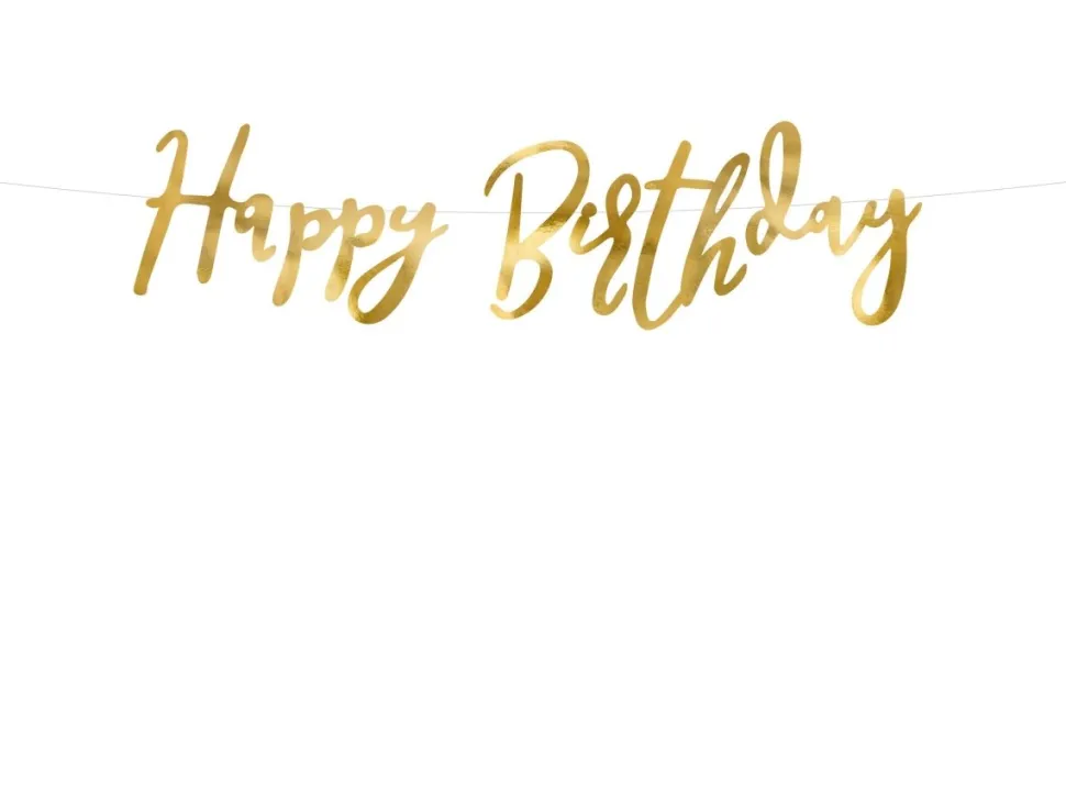 Verjaardag Slinger Happy Birthday Goud 62cm