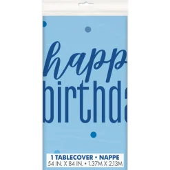 Verjaardag Tafelkleed Happy Birthday Blauw 2,13m
