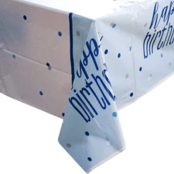 Verjaardag Tafelkleed Happy Birthday Blauw 2,13m