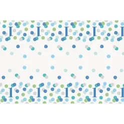 Verjaardag Tafelkleed 1 Jaar Blauw Stippen 2,13m