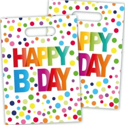 Verjaardag Uitdeelzakjes Happy Birthday Stippen 8st