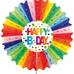 Verjaardag Waaier Happy Birthday Stippen 30cm