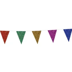 Vlaggenlijn Glitter Gekleurd 6m