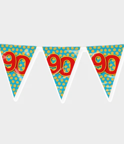 Vlaggenlijn 90 Jaar Gekleurd 10m