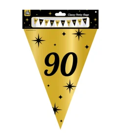 Vlaggenlijn 90 Jaar Goud Zwart 10m